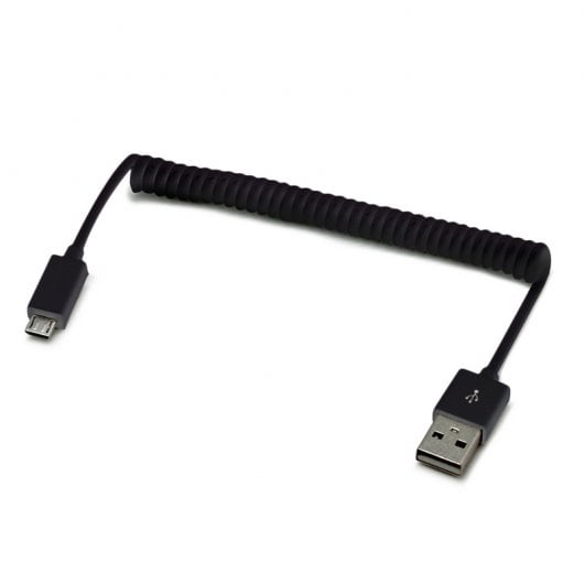 Cable Helicoidal USB a Micro USB Negro