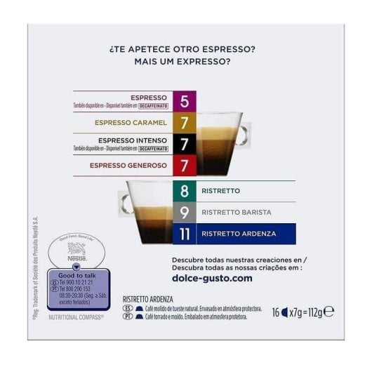 Kaffeekapsel Nescafe Dolce Gusto Ristretto Ardenza 16 Stück Arabica Robusta Dolce Gusto