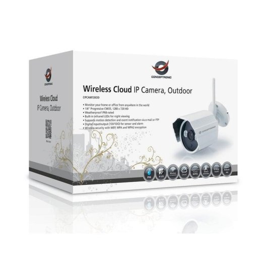 Câmera de vigilância Conceptronic HD Visão Noturna Interior e Exterior Detecção de Movimento