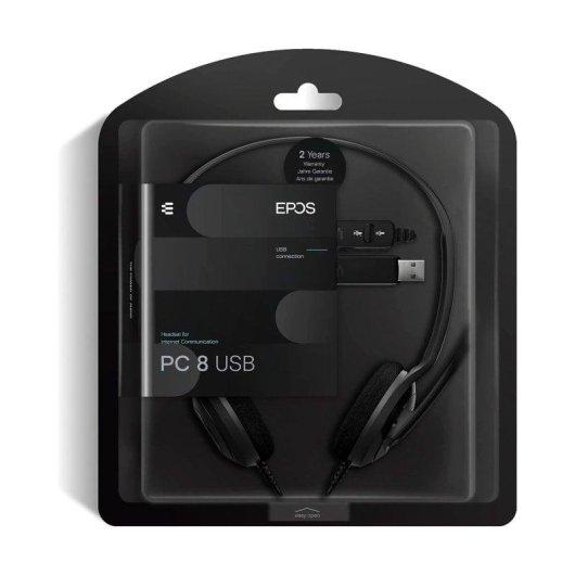 Cuffie EPOS Sennheiser PC 8 USB con microfono cancellazione rumore, cablate, nere