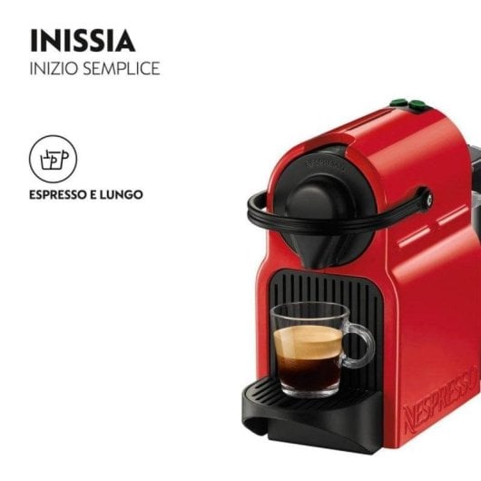Cafetière à capsules Krups Nespresso Inissia XN1005K 0,7L 19 bars compacte rouge