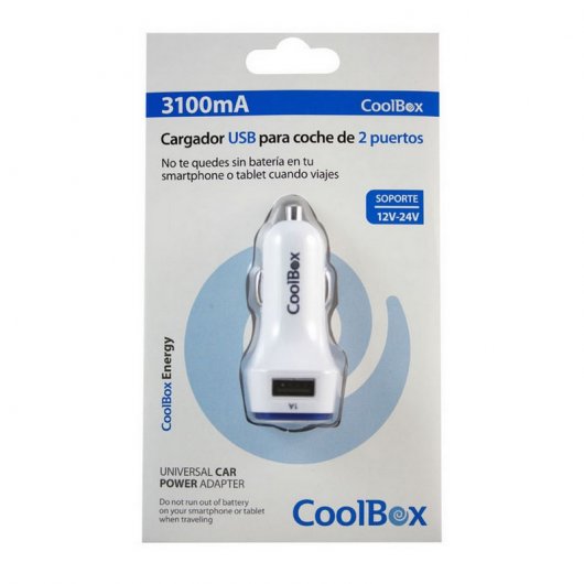 CoolBox Caricabatteria da auto USB 2 porte 12/24V