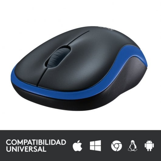 Logitech M185 Mouse Wireless, 2,4 GHz con Mini Ricevitore USB Blu