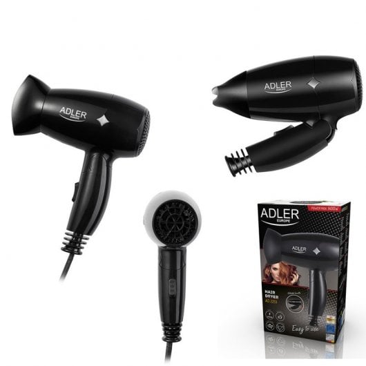 Adler Sèche-cheveux Pliant 1400W Noir