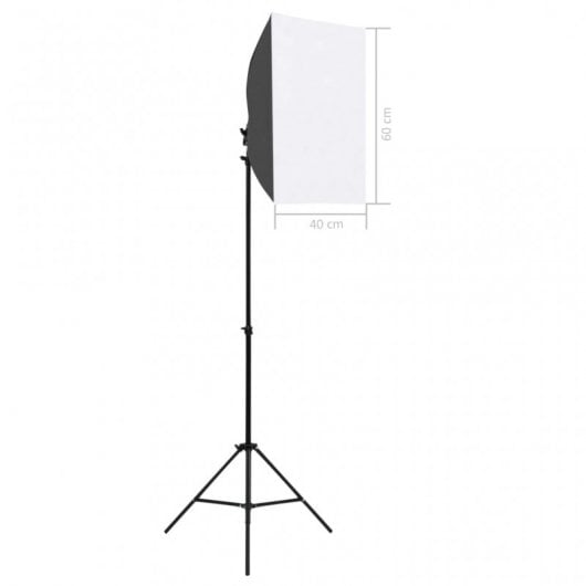 Kit de studio photo VidaXL avec projecteurs Softbox + toile de fond