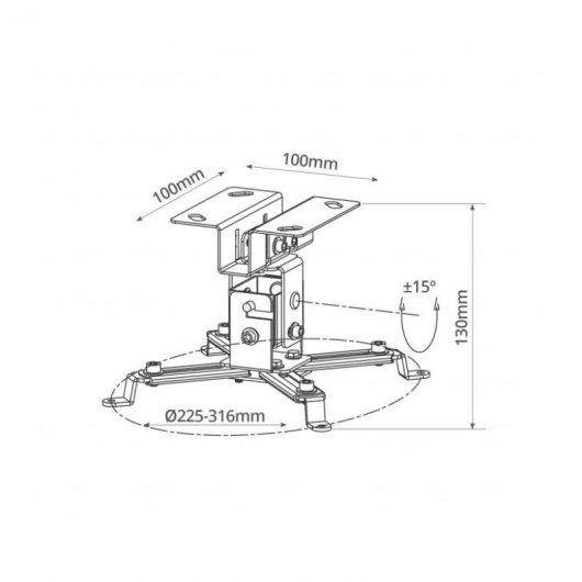 Holmios Soporte de Techo para Proyector hasta 20Kg
