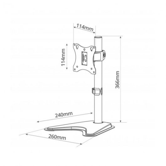 Holmios Soporte Sobremesa para TV/Monitor 17"-27" VESA 100x100 Máx. 7Kg