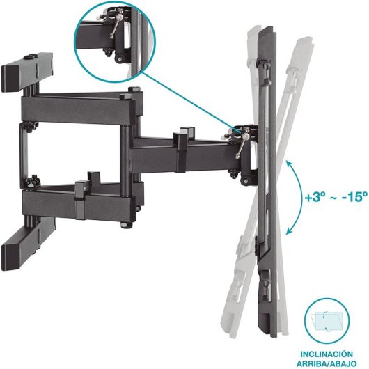 Holmios Soporte de Pared Giratorio para TV 43"-90" VESA 800x400 Máx. 60Kg