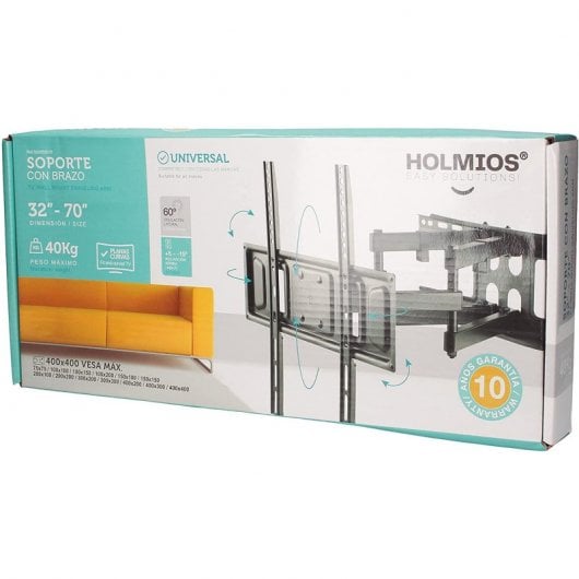 Holmios Soporte de Pared Giratorio para TV 32"-70" VESA 400x400 Máx. 40Kg