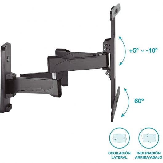 Holmios Soporte de Pared Giratorio para TV 37"-80" VESA 400x400 Máx. 45Kg