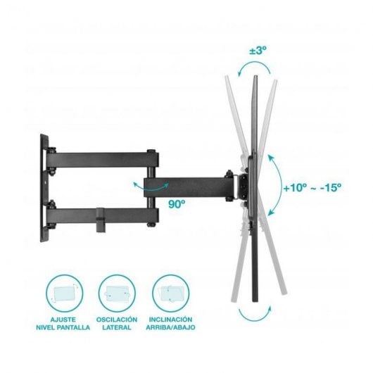 Holmios Soporte de Pared Giratorio para TV 32"-55" VESA  400x400 Máx. 35Kg