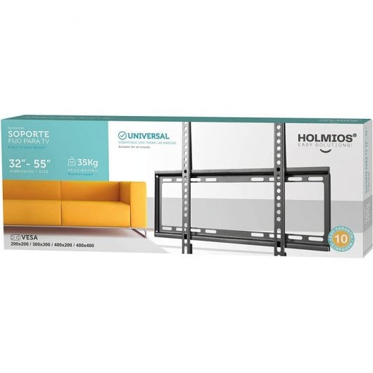 Holmios Soporte dePared Fijo para TV 32"-55" VESA 400x400 Máx. 35Kg