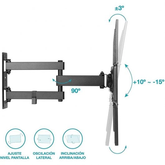 Holmios Soporte Giratorio/Inclinable para TV 37"-70" VESA 600x400 Máx. 35Kg
