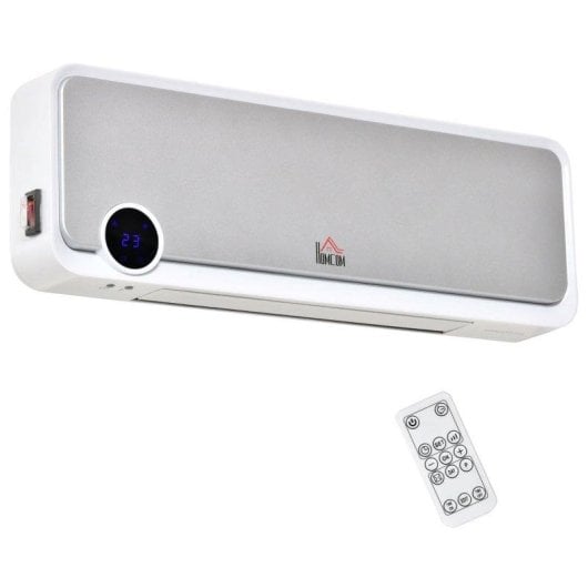 Aquecedor Cerâmico de Parede Homcom 2000W Temporizador e Comando