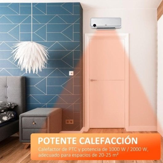 Aquecedor Cerâmico de Parede Homcom 2000W Temporizador e Comando