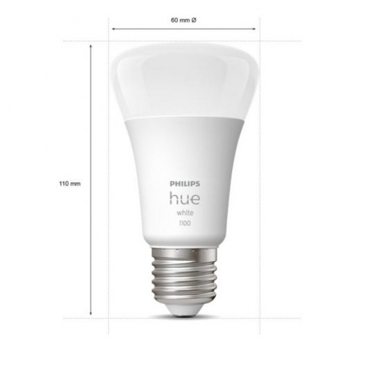 Philips Hue White Pack 3 Lâmpadas LED Inteligentes A60 E27 9.5W Luz Branca Quente