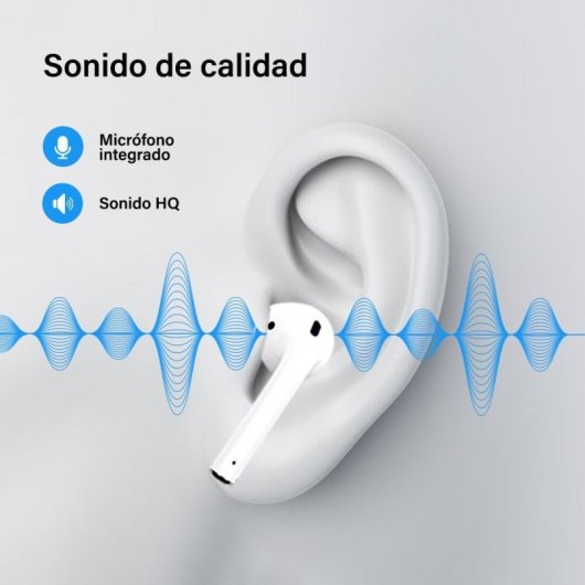Auscultadores sem fios Owlotech Ear Twins PRO, brancos e recondicionados
