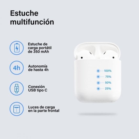 Auscultadores sem fios Owlotech Ear Twins PRO, brancos e recondicionados