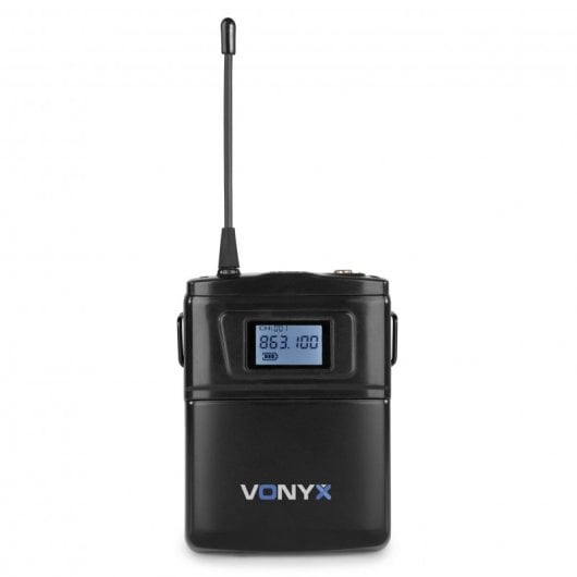 Vonyx WM62B Micrófono Inalámbrico UHF 16 Canales con 2 Petacas