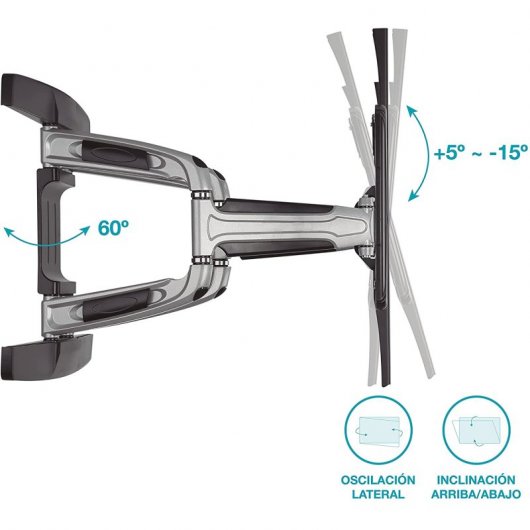 Holmios Soporte de Pared Giratorio para TV 37"-80" VESA 600x400 Máx 50Kg