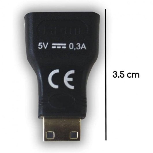 Adaptador Approx APPC18 Mini HDMI Macho para HDMI Fêmea Contactos Dourados