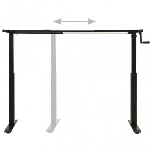 VidaXL Estructura de Escritorio Elevable de Altura Ajustable Manivela Negro