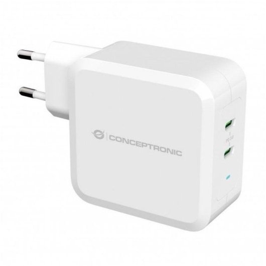 Carregador Conceptronic Althea 2xUSB-C 100W Branco Power Delivery