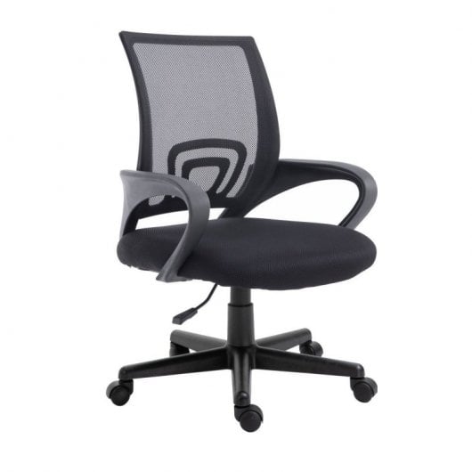 Equipaggia una sedia da ufficio ergonomica in rete nera