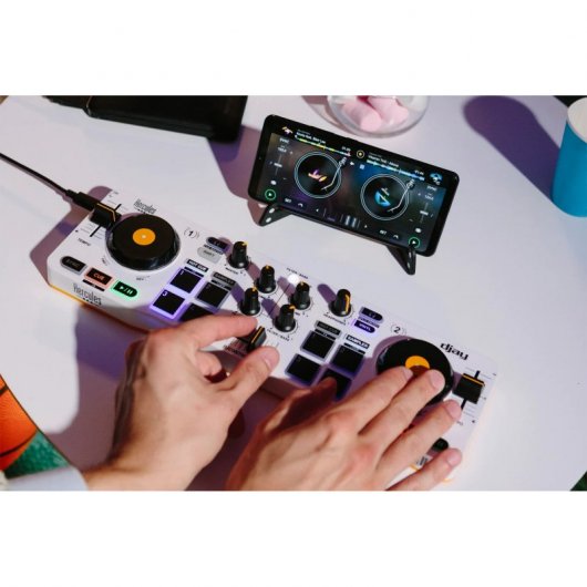 Hercules DJControl Control MIX Bluetooth Pour Smartphone et tablettes ( Andoid e 2 Kanäle Schwarz, Weiß, Gelb