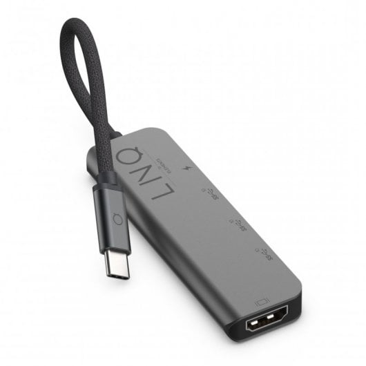 LINQ byELEMENTS LQ48014 laptop-dockingstation & portreplikator Kabelgebunden USB 3.2 Gen 2 (3.1 Gen 2) Type-C Schwarz, Grau