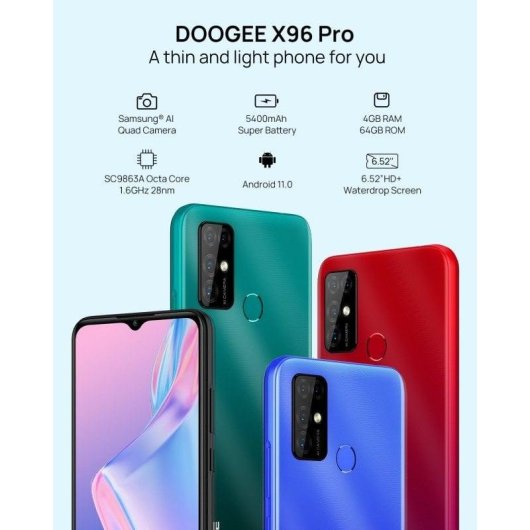 Doogee X96 Pro 4G 4GB 64GB 6.52" Rouge