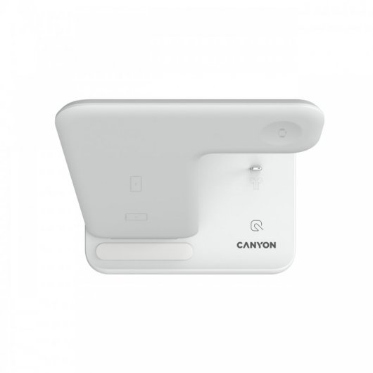 Stazione di ricarica wireless Qi 3 in 1 Canyon WS-302 bianca