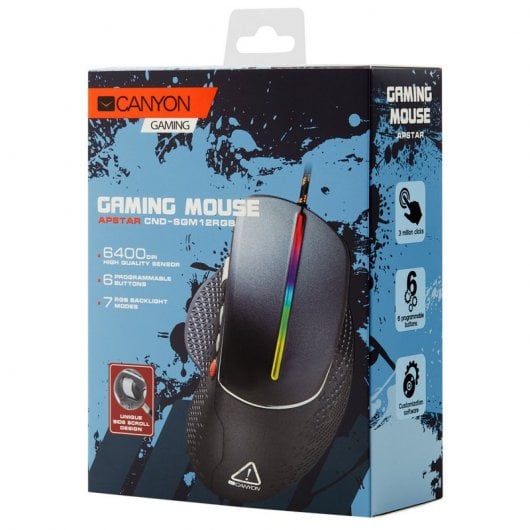 Mouse da gioco ottico Canyon Apstar RGB 6400 DPI