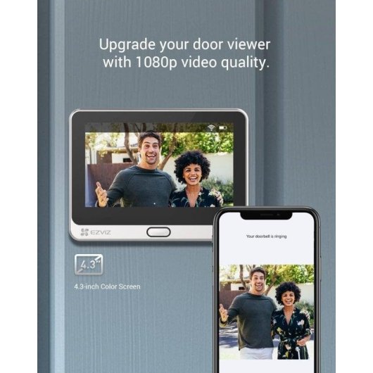 Olho Mágico Digital WiFi EZVIZ DP2C Tela 4,3" 155° Visão Noturna