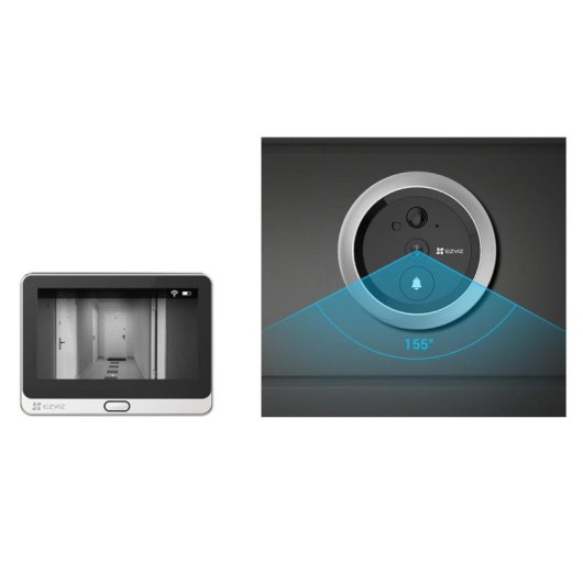 Olho Mágico Digital WiFi EZVIZ DP2C Tela 4,3" 155° Visão Noturna