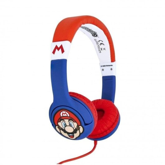 Auriculares Blade Super Mario com fio jack 3,5 mm para crianças, volume limitado, multicolorido