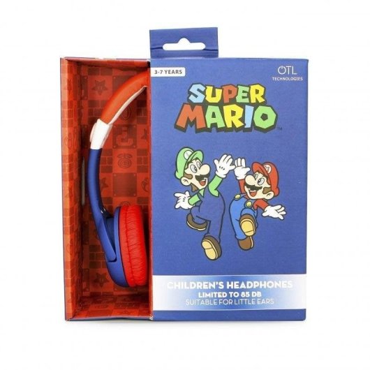 Auriculares Blade Super Mario com fio jack 3,5 mm para crianças, volume limitado, multicolorido