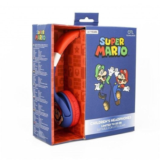 Auriculares Blade Super Mario com fio jack 3,5 mm para crianças, volume limitado, multicolorido