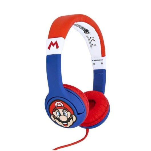 Auriculares Blade Super Mario com fio jack 3,5 mm para crianças, volume limitado, multicolorido