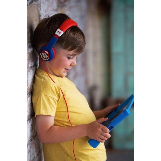 Auriculares Blade Super Mario com fio jack 3,5 mm para crianças, volume limitado, multicolorido