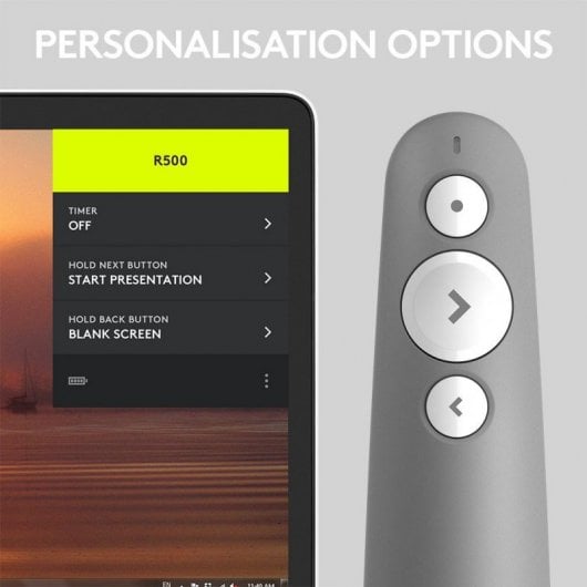 Contrôleur laser sans fil Logitech R500 pour présentations Gris