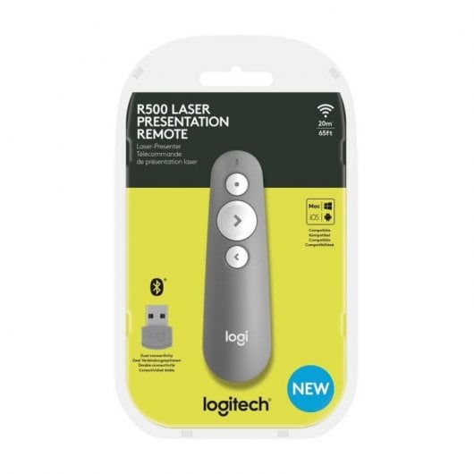 Contrôleur laser sans fil Logitech R500 pour présentations Gris