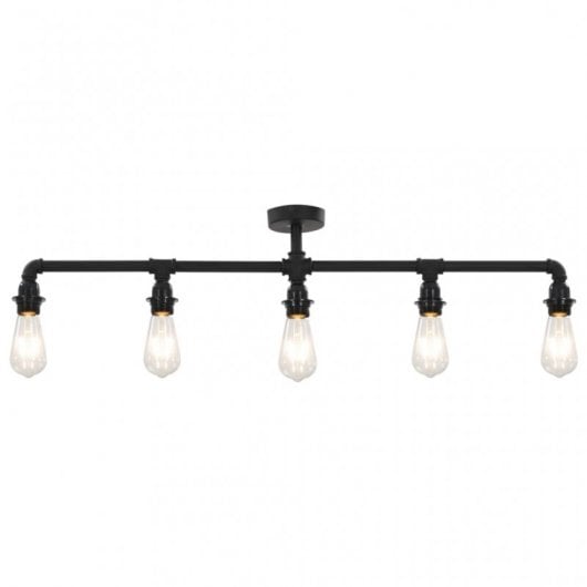 vidaXL Lampada da Soffitto Nera con 5 Lampadine E27