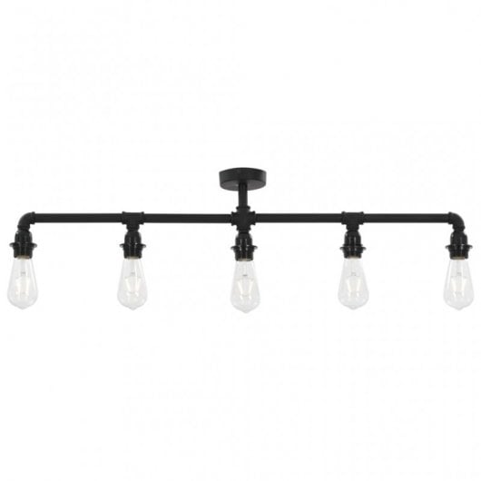 vidaXL Lampada da Soffitto Nera con 5 Lampadine E27