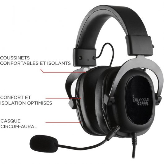 Konix Drakkar Bodhran Casque de jeu 7.1 Noir