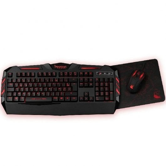 Konix Drakkar Raider Pack Teclado + Ratón + Alfombrilla Gaming Negro