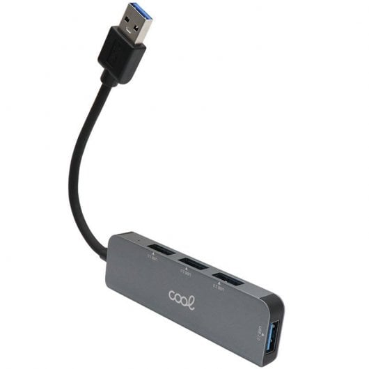 Cool Hub USB Universal 4 Portas USB 3.0 Alumínio Cinzento