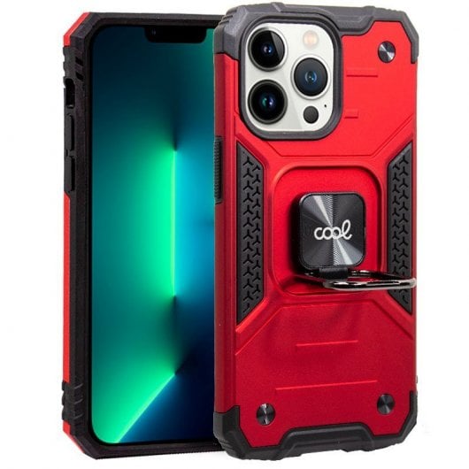 Fantastica custodia rigida con anello rosso per iPhone 13 Pro
