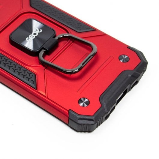 Fantastica custodia rigida con anello rosso per iPhone 13 Pro