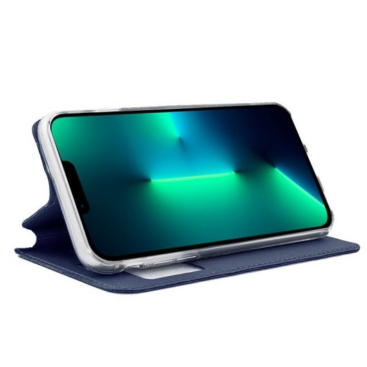 Fantastica custodia Flip Cover blu liscia per iPhone 13 Pro